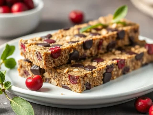 Easy No-Bake Protein Bars Recipe with Dark Chocolate & Cranberries