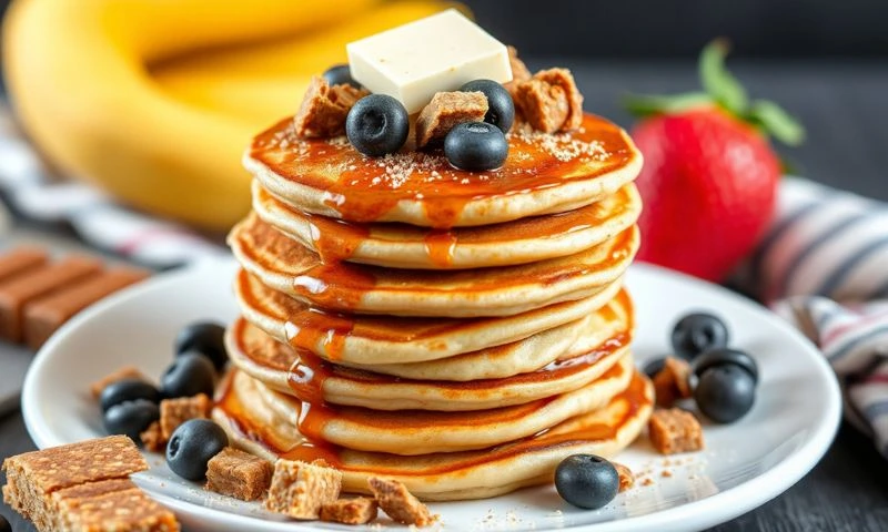 Protein Pancake Stacks Topped with EnerVita Bars